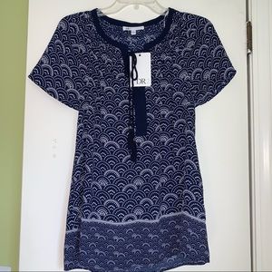 Bohemian Style Blouse- Navy Blue